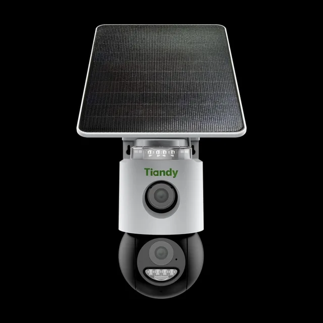 Camera cu panou solar 4G Tiandy TC-H363U V4.1 3MP+3MP WLED 20m Mic Speaker MicroSD Baterie IP65 4