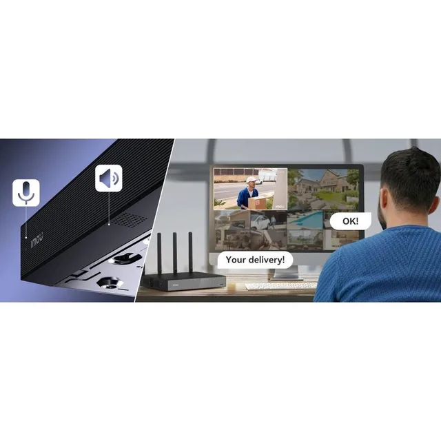 NVR IMOU N110W 10 Canale Wi-Fi 6 Microfon si Difuzor Incorporate HDMI / VGA Negru 4