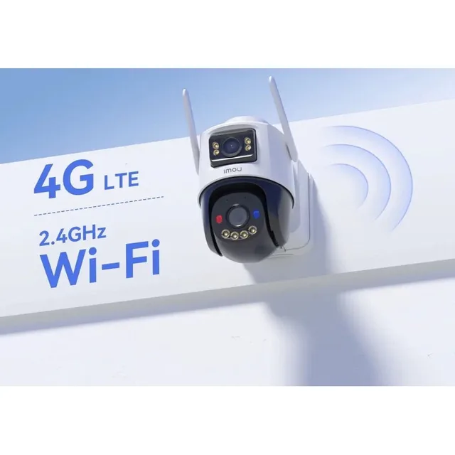 Camera IP de Supraveghere pentru Exterior IMOU AOV Dual 5MP+5MP Conectivitate Wi-Fi 2.4GHz + 4G LTE si Panou Solar 8W Alb/Negru 2