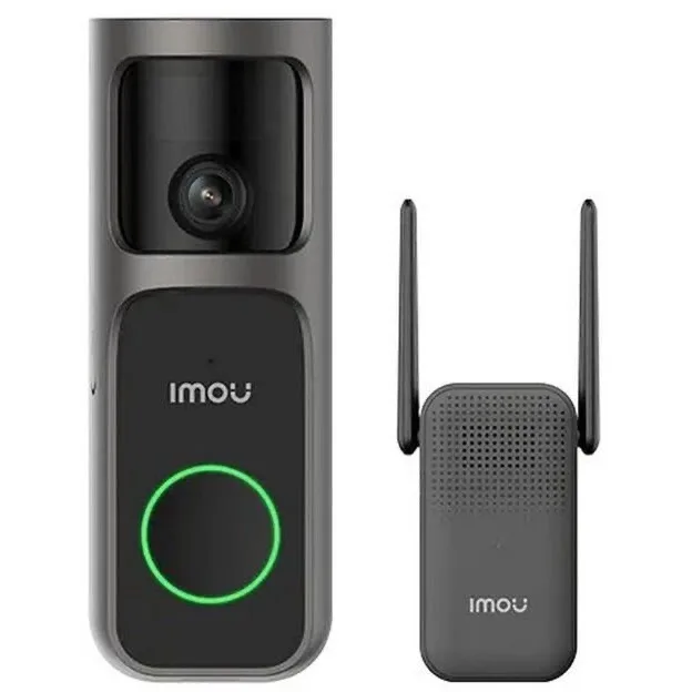 Set Sonerie Video Smart IMOU DS3 Camera Panoramica 4MP Wi-Fi Gri/Negru