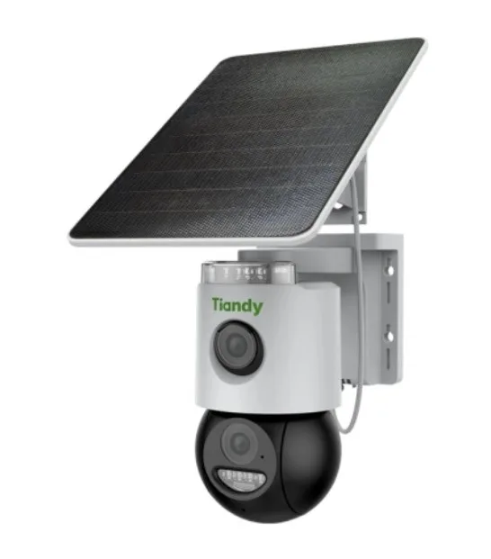 Camera cu panou solar 4G Tiandy TC-H363U V4.1 3MP+3MP WLED 20m Mic Speaker MicroSD Baterie IP65
